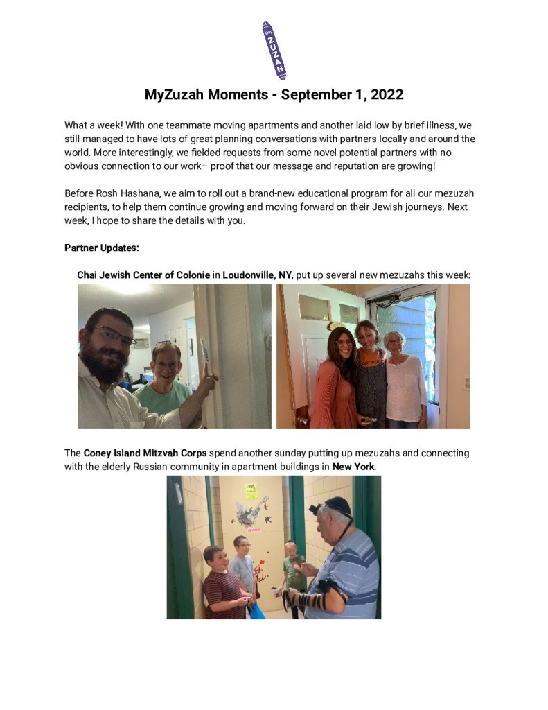 thumbnail of MyZuzah Moments – September 1, 2022